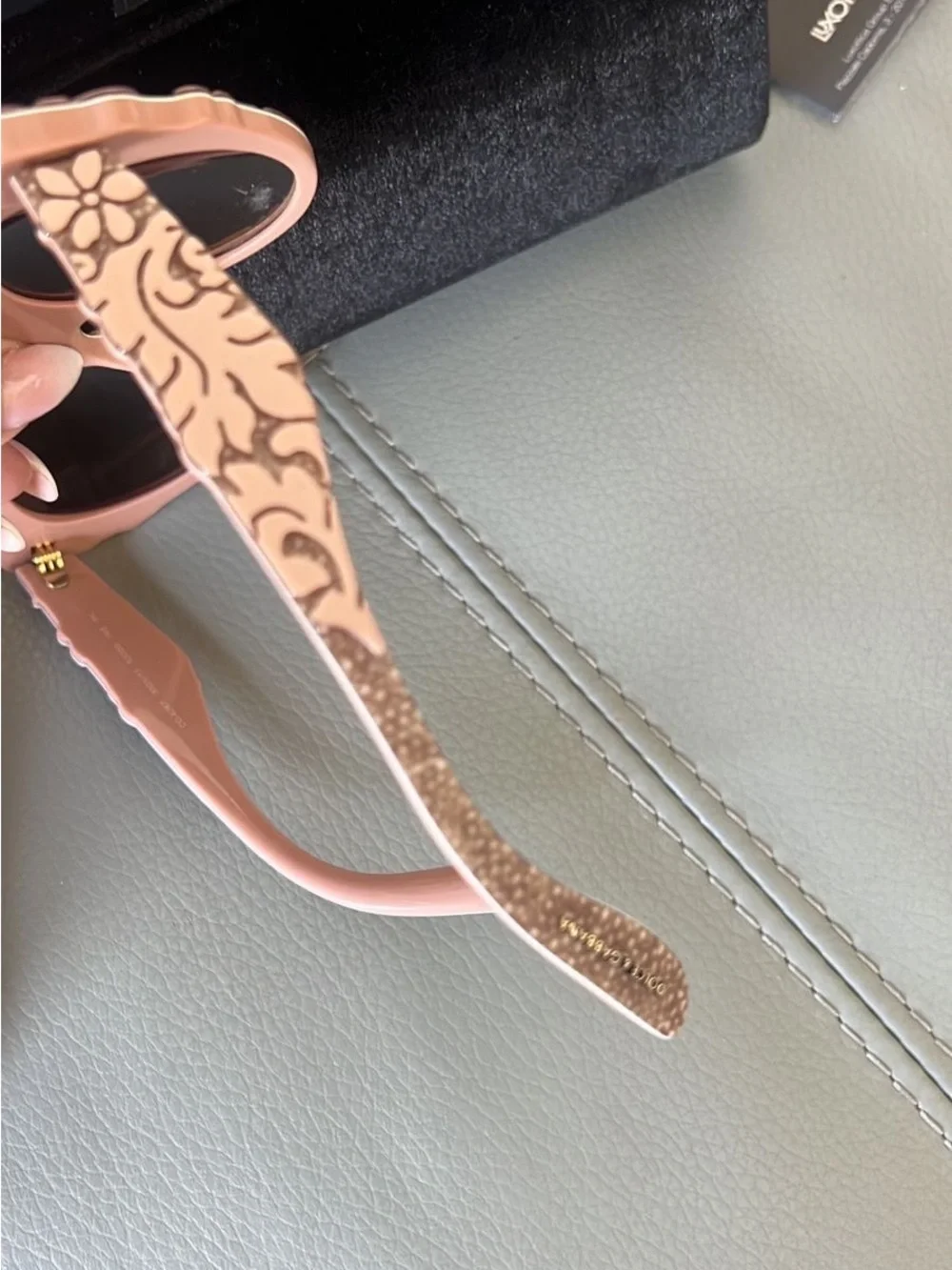 Dolce & Gabbana Pink Floral Round Sunglasses with Dark Lenses